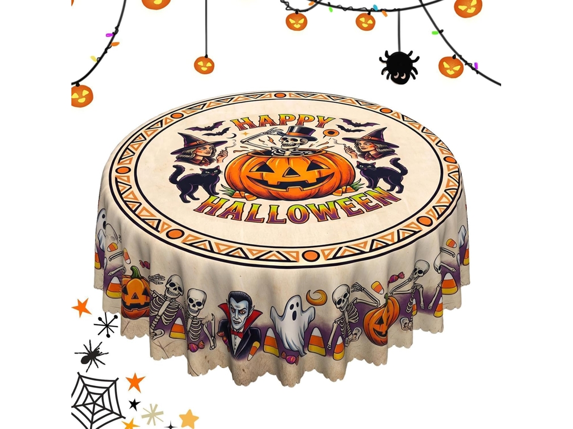Toalha De Mesa Redonda E Retangular Macia E Lavável Para O Halloween