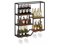 Suporte de Parede para Vinhos com Porta taças em Estilo Industrial NORTHIX | NORTHIX