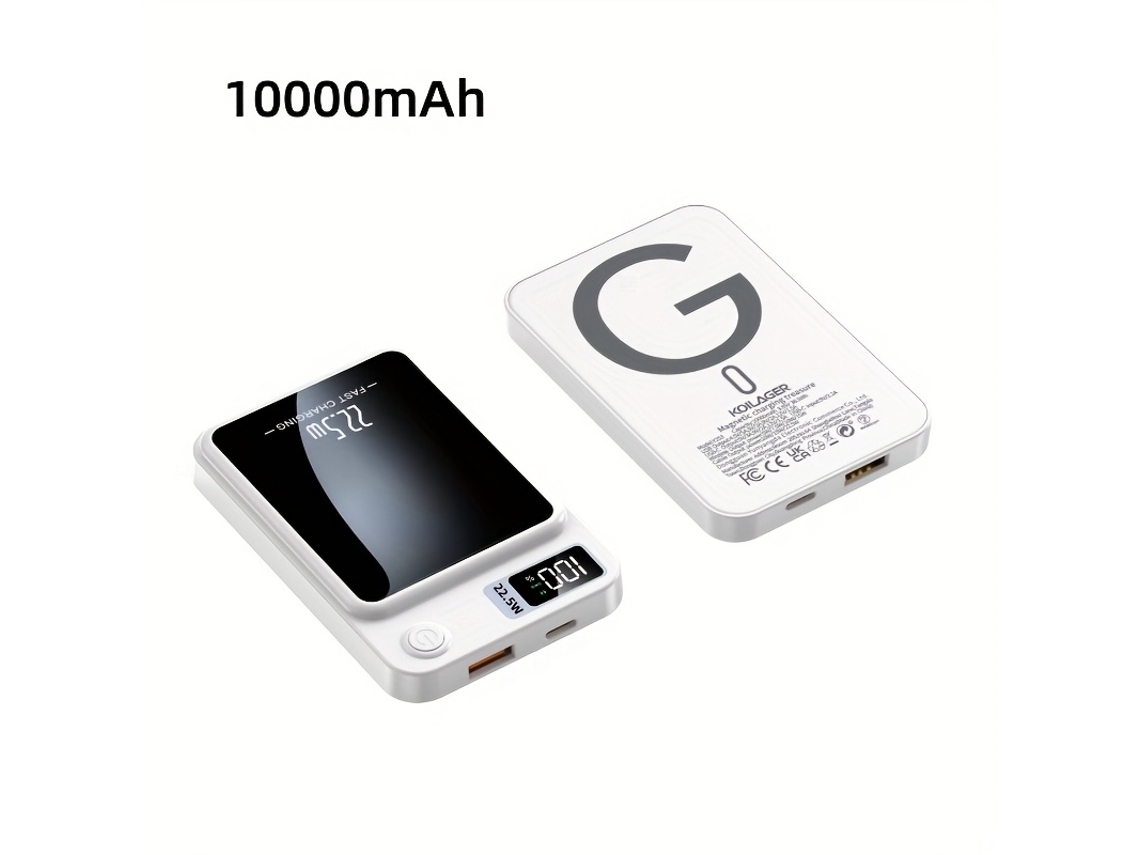 Carregador Portátil com carregamento rápido de 22,5 W e sem fio de 15 W compatível com Apple STELASPLEN