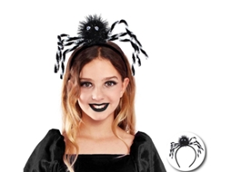 Tiara de aranha preta infantil com pernas prateadas