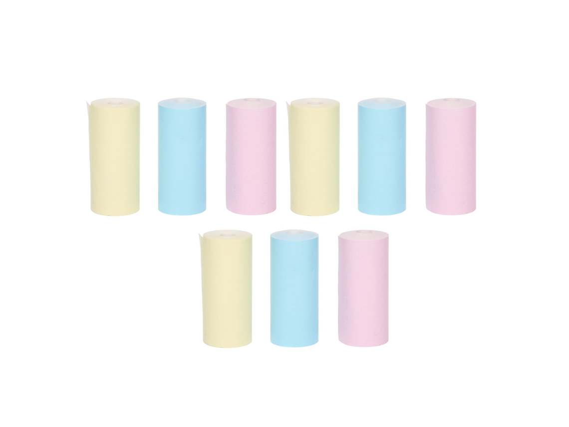 9 Rolos De Papel De Impressão Em Miniatura, De Cores Diferentes, Compactos, Portáteis, Autoadesivos, Para Casa E Escritório.