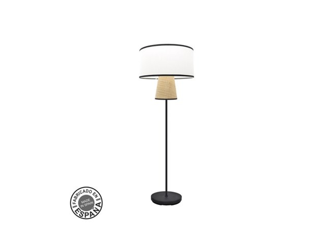 Pé De Salão Camboja 1xe27 Branco/natural 189x40x40 Cm Fabrilamp