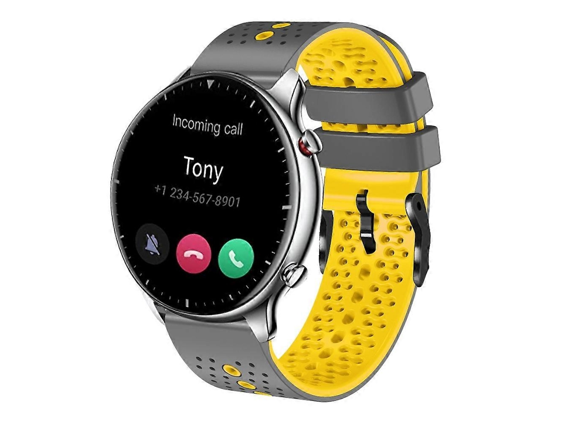 Pulseira De Silicone Perfurada Bicolor De 22 Mm Para Amazfit Gtr 2