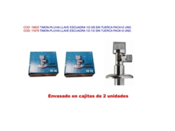 Timon-pluvia llave escuadra 1-2-3-8 s-tuerc pack 2 u