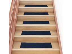 Vidaxl Tapetes De Escada Autoadesivos 15 Peças 76x20 Cm Azul Marinho Retangular