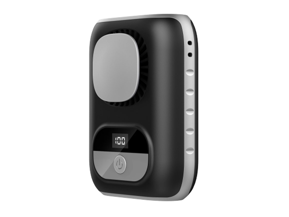 Mini ventilador de cintura MDUG, ultrafino, 3 cm, bateria 4000 mAh, cor preta
