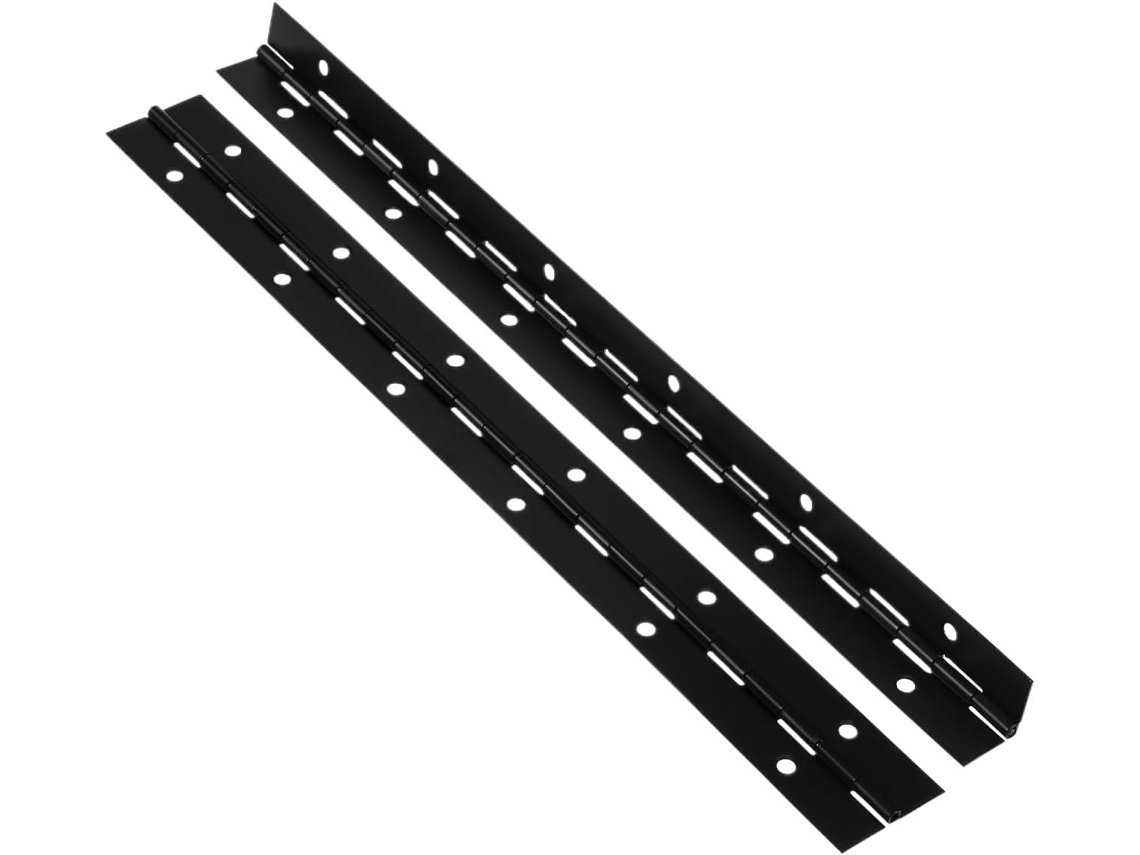 Dobradiça De Piano 2 4 12 Peças Dobradiças Pretas Resistentes Longas Metal Para Porta Armário Madeira Parafusos Inclusos