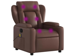 Poltrona De Massagens Reclinável Couro Vidaxl Artificial Castanho