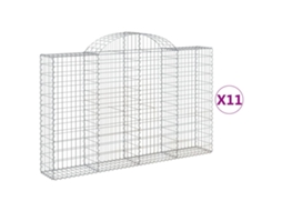 Gabion Basket, Gabion Baskets Vidaxl Prateado Ferro (200 X 30 X 120/140 Cm)