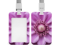 Porta Crachá Com Estampa Flor Vermelha, Protetor Vertical Crachá, Capa Plástica Impermeável Crachás, Ideal