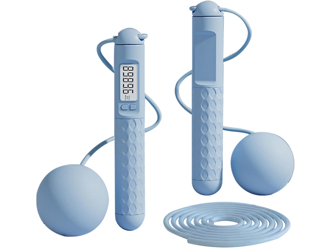 Corda De Pular Para Adultos - Corda De Pular Sem Fio Para Balcão Com Bola De Peso Grande (azul)