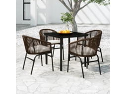 Vidaxl 5 Pcs Conjunto De Jantar Para Jardim Castanho