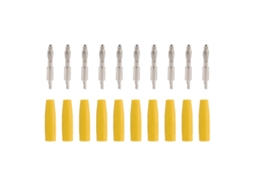 10 Pack De Conectores Macho Banana De 4mm Para Multímetro E Alto-falantes Amarelos