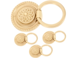 Conjunto De 4 Puxadores De Gaveta Em Latão Com Padrão Floral Vintage Para Armários E