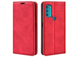 Capa De Couro Com Sucção Magnética Retrô Para Motorola Moto G71 5g