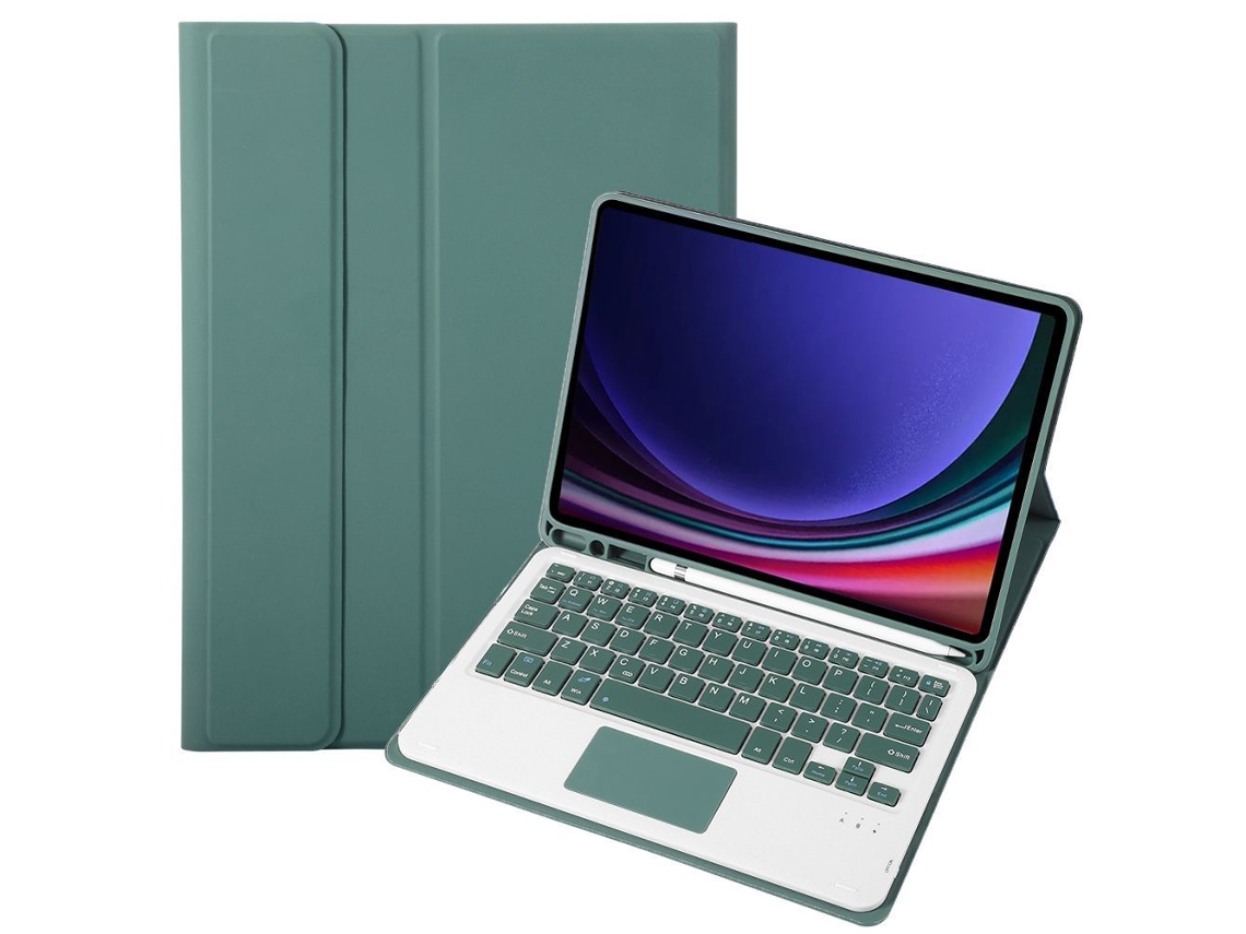 Capa de Teclado Bluetooth para Samsung Tab S9fe Plus 12.4 Tampa Quadrada com Ecrã Tátil e Compartimento para Caneta XIAOMOYU