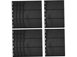 Popetpop 10 Feuilles D'album De Timbres Double Face En Pet Noir - 9 Trous - 3 Rangées
