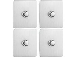Ganchos De Parede Sem Furos, Conjunto De 4 Peças, Aço Inoxidável Resistente, Para Quadros, Suportam Até 10kg, Cor Prata