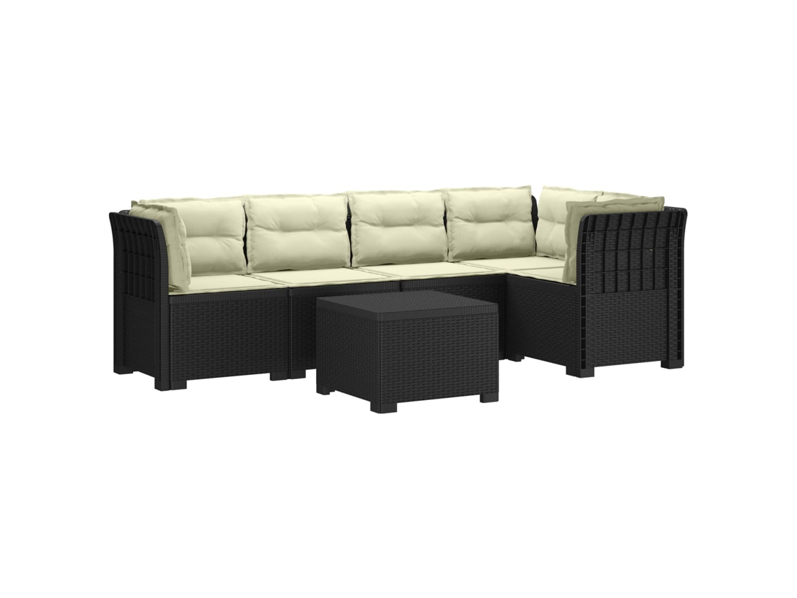 Maison Exclusive - Sofá De Jardim De 5 Pessoas Com Almofadas Visual De Rattan Pp
