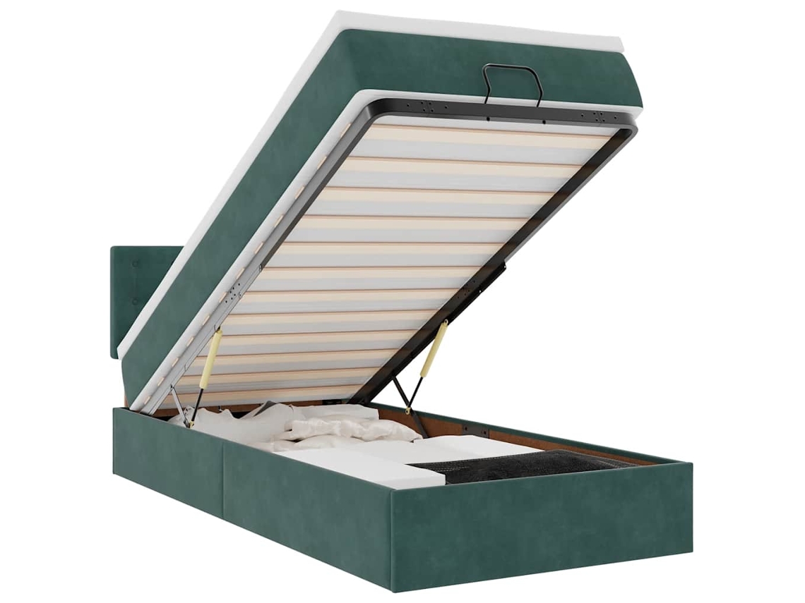 Ottoman Bed, Ottoman Beds Vidaxl Verde Veludo (90 X 200 Cm)