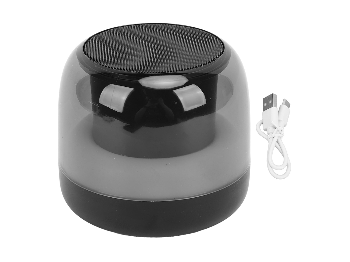 Caixa De Som Bluetooth 5.3 Com Luzes Rgb Subwoofer Hifi Portátil Sem Fio Suporta Pen Drive Preto