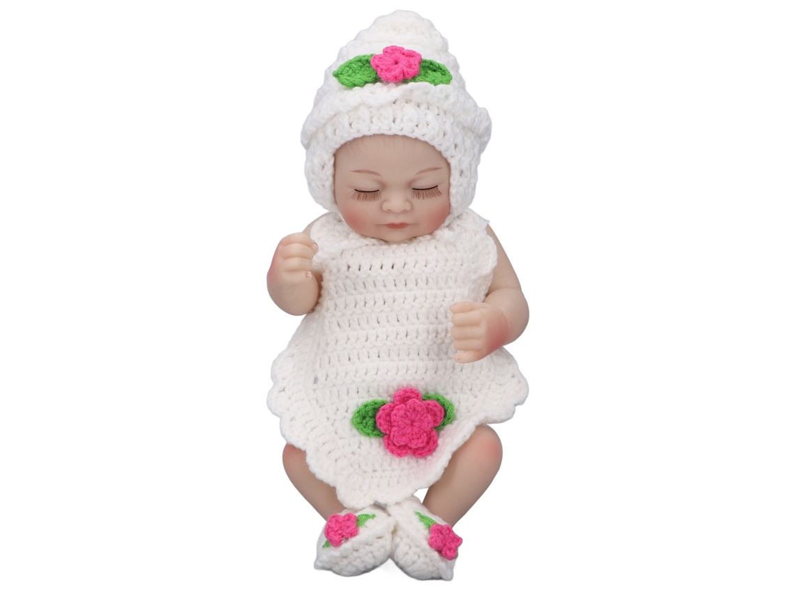20du26 boneca de Bebê Recém nascido de Silicone 10 Polegadas Realista com Roupas Tricotadas Presente