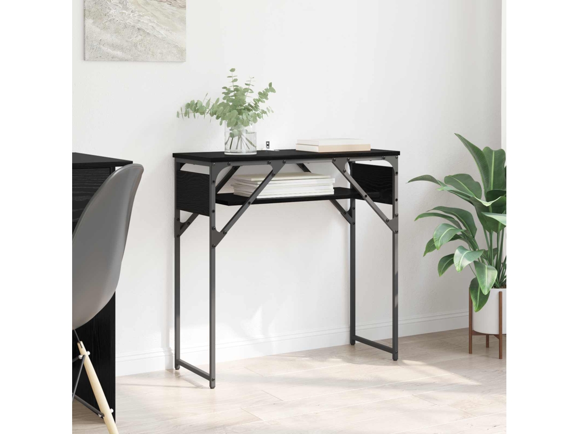 Vidaxl Mesadeconsola Carvalho Preto Derivados De Madeira 75x30x75cm