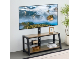Móvel Giratório 116x42cm Preto Madeira Vidro VOLTEDGE