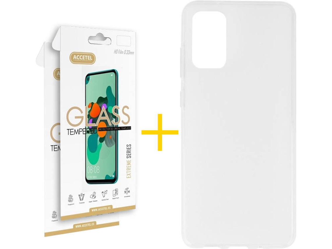 Kit Capa e 2 Películas Samsung Galaxy S20 ACCETEL Liso (Transparente)