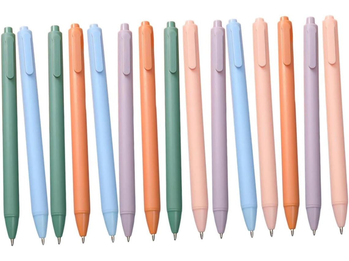 Conjunto De 15 Canetas Esferográficas Em Gel Com Mecanismo Botão,