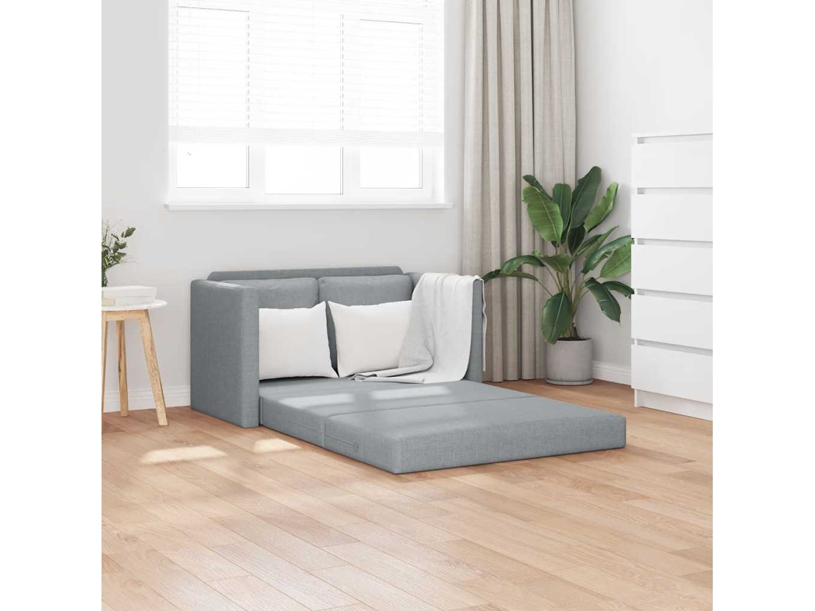 Vidaxl Sofá-cama Sem Pés 112x174x55 Cm Tecido Cinzento-claro