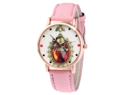 Relógio de quartzo casual unissex Zhoulianfa com pulseira de couro PU e numerais romanos (rosa)