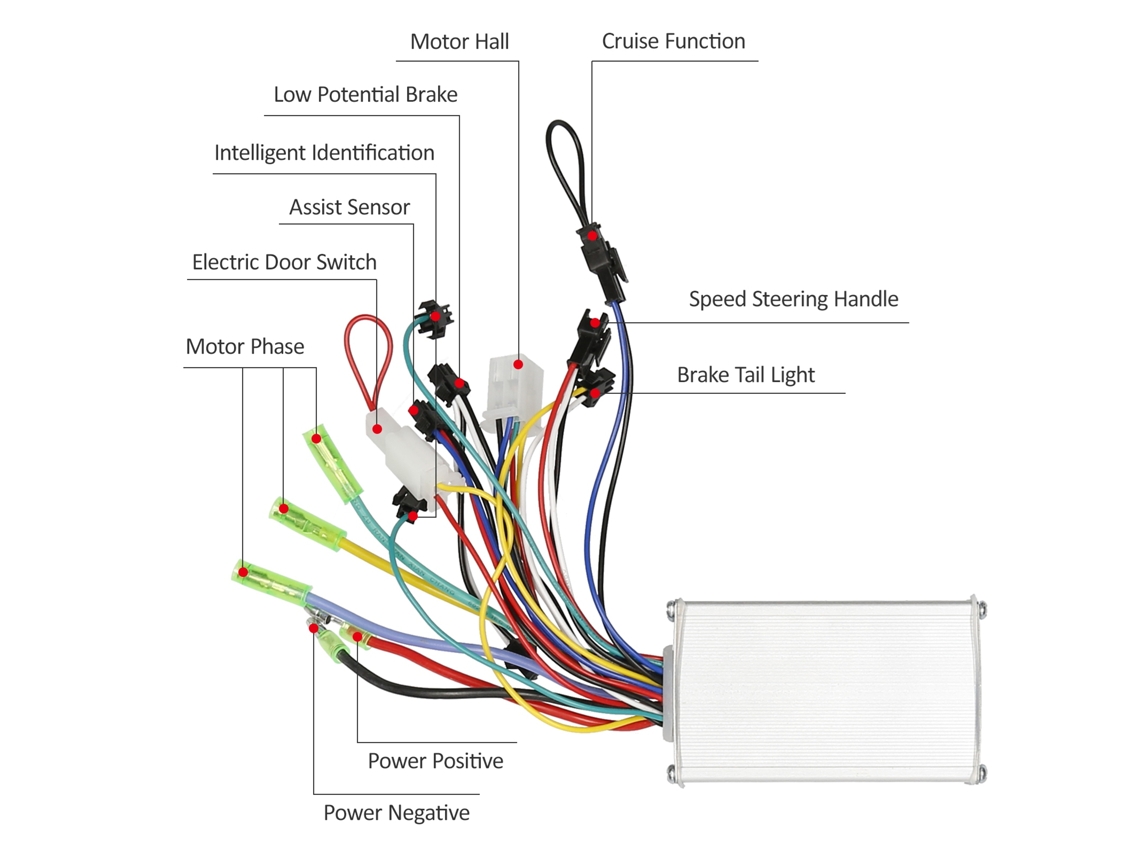 Mali controlador de Motor Sem Escova de Ligação Alumínio para Bicicleta Elétrica e Scooter 250w 350w 36 48v