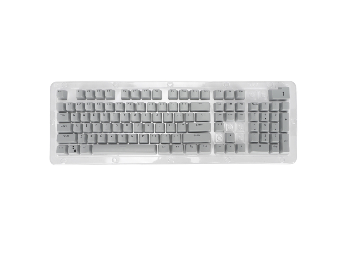 Teclas para Teclado de 106 Teclas, Moldeadas por Inyección Oem, Bicolor, Opacas, para Teclados Mecánicos de 61/87/104 Teclas, Gris Claro/negro.