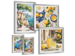 Conjunto De Pinturas Limões Com Vista Pitoresca Espelharte (5 Peças)