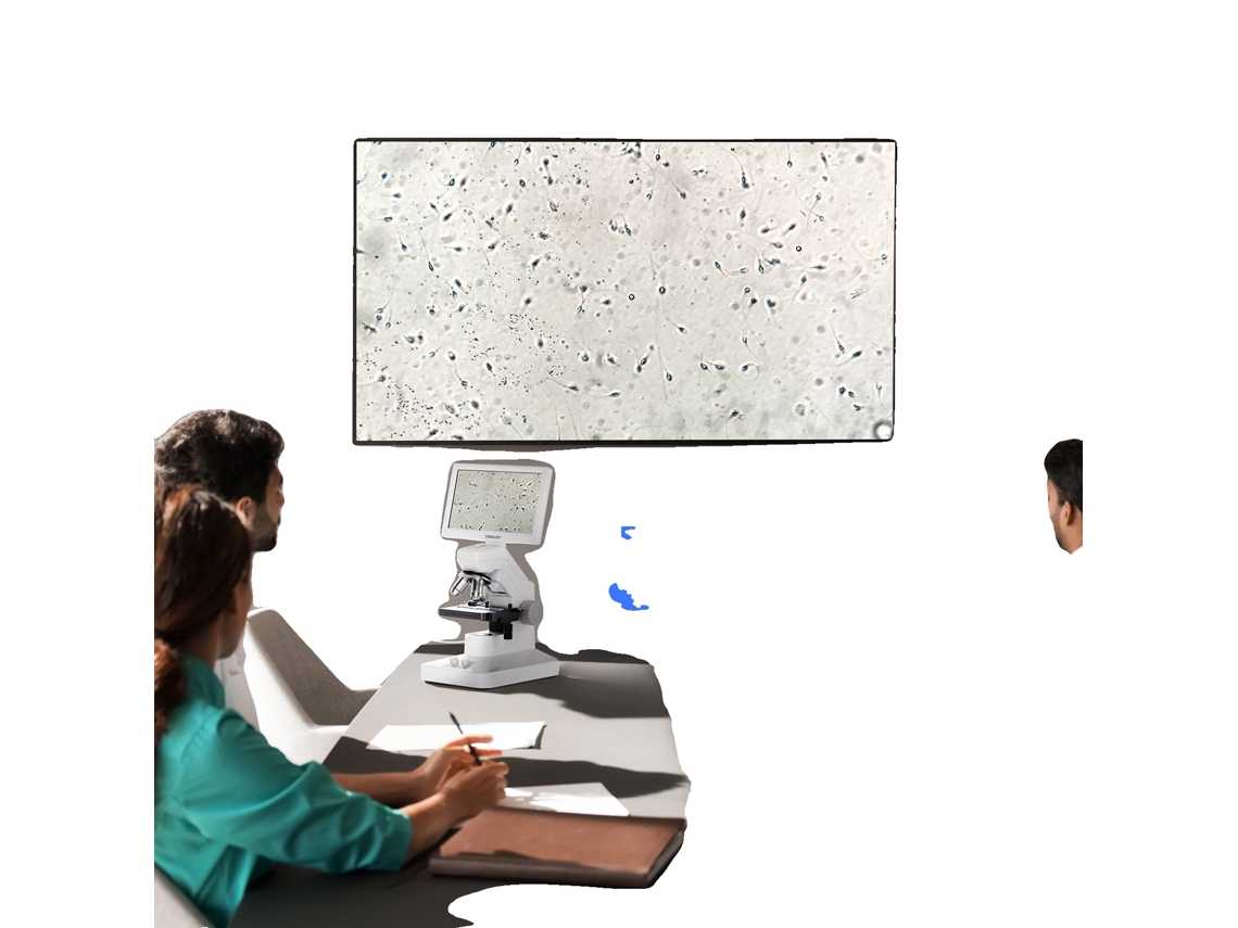 Microscópio Biológico, Display Ips De 7 Polegadas, Ampliação De 500x A 1200x, Certificado Ce, Platô De Precisão De Dupla Camada, Câmera De 8mp