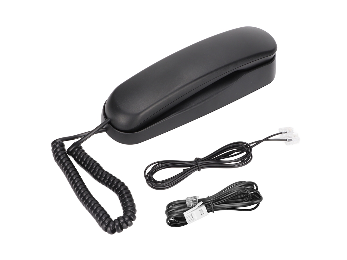 Telefone fixo multifuncional com cabo para parede/escritório, casa, hotel, banheiro, preto | S/MARCA