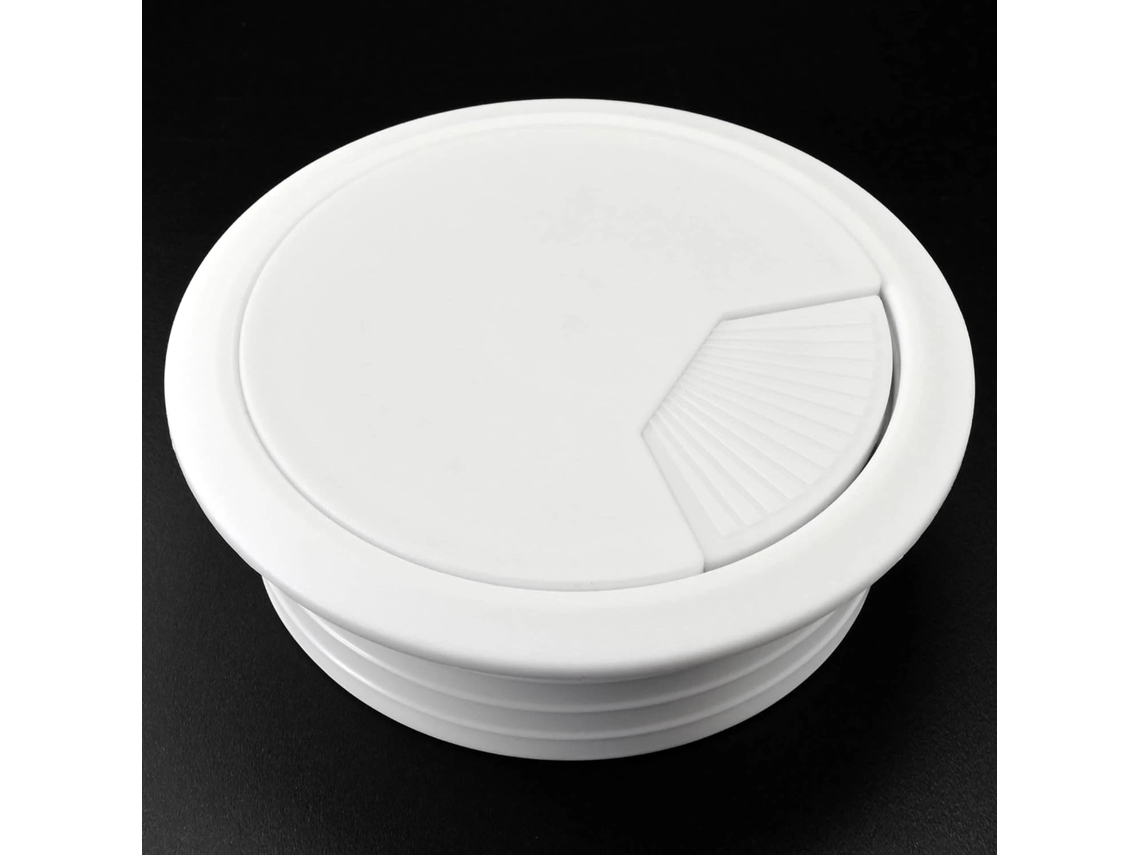 Passa-cabos Para Mesa, 4 Unidades, 80 Mm, Plástico, Branco, Mesa