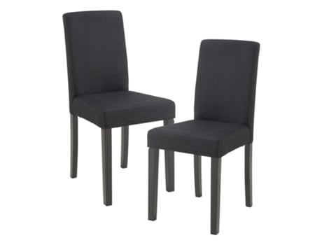 Cadeira De Jantar Hamburgo Conjunto De 2 Têxteis Preto Pt.casa