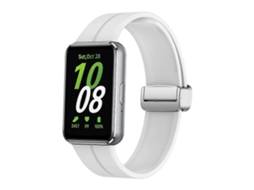 Pulseira De Silicone Prateada Com Fecho Magnético Dobrável Para Samsung Galaxy Fit 3