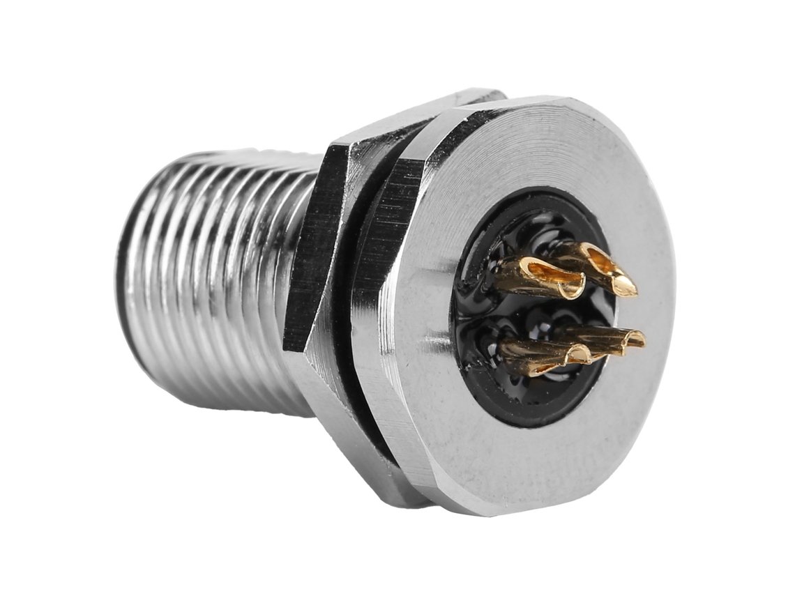 Laxiscreed M12 F2 Conector À Prova D'água Ip67 Para Painéis, Fixação Segura E Durabilidade Superior