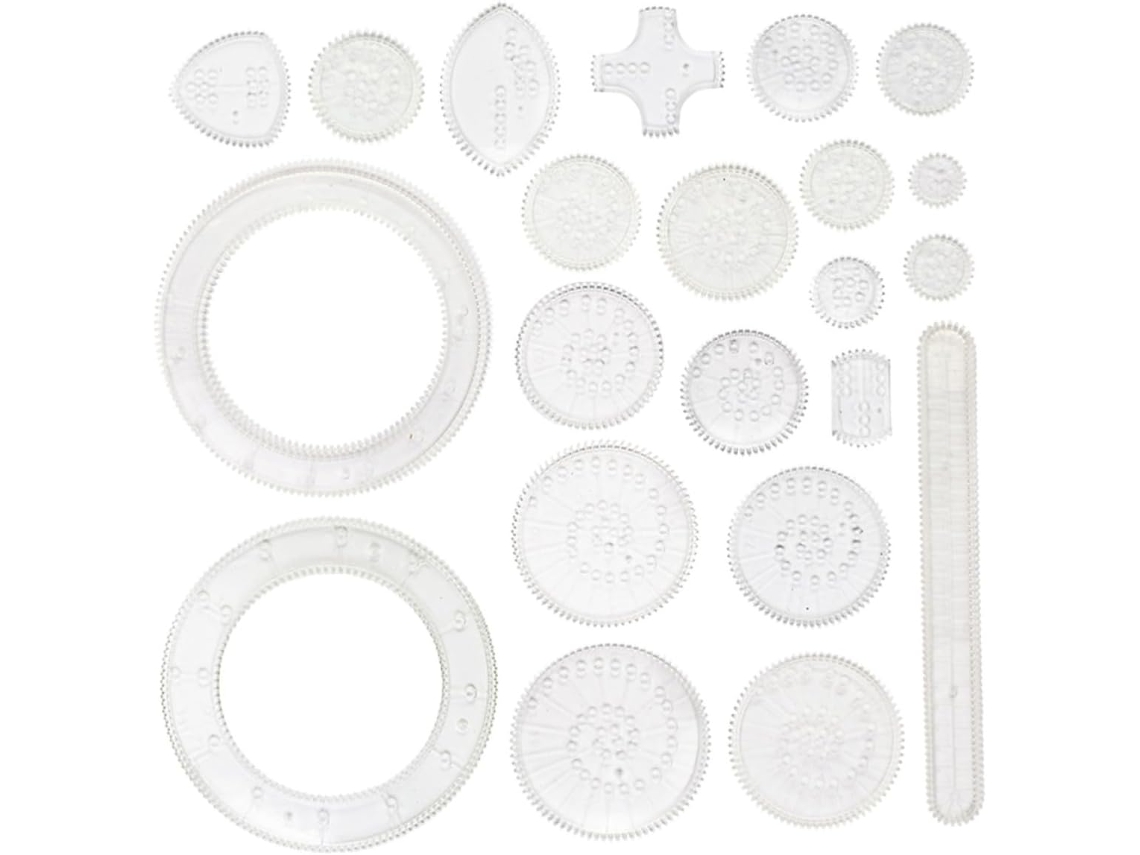 Conjunto De Réguas Desenho Multifuncionais Tehaux Com 22 Peças E Engrenagens Plástico Interligáveis, Ideais Para