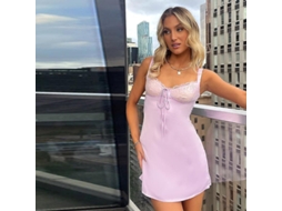 Vestido Camisola Townlike Tl271 Feminino Sexy Club Verão Sem Mangas Estampa Liso A-line Manga Fina B