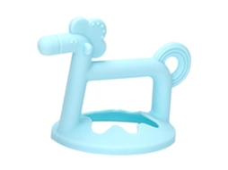 Mali brinquedo de Dentição para Bebê em Forma de Cavalo Silicone Alimentar com Caixa Azul