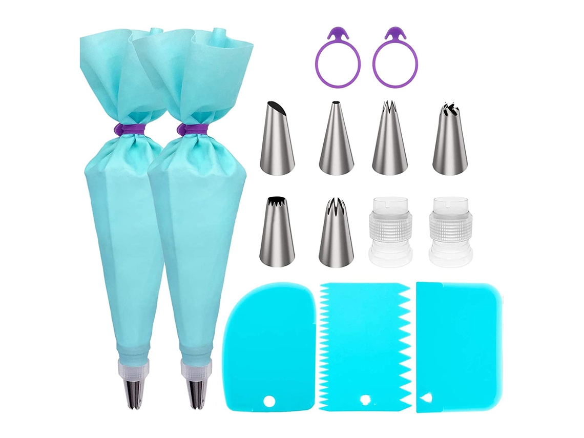 Conjunto De Bicos Para Confeitar, Saco Para Confeitar Reutilizável, Adaptador, Espátula Para Massa