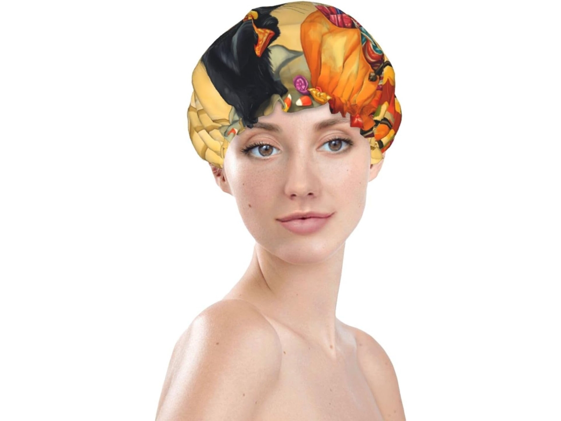 Touca De Banho Feminina, Reutilizável, Impermeável, Dupla Camada, Com Elástico, Ideal Para Cabelos Longos, Touca De