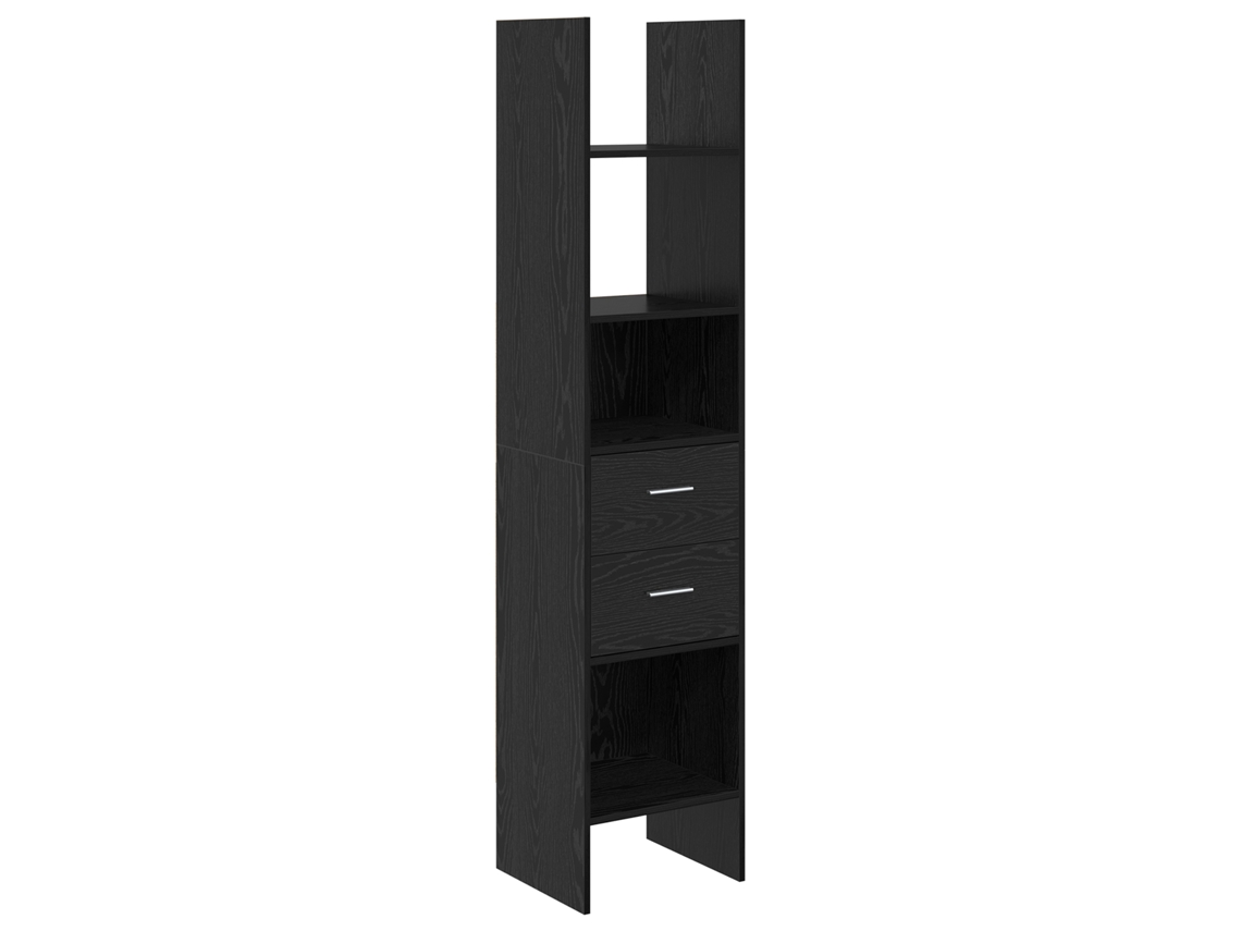 Conjunto 1 Armário De Livros Moderno Vidaxl Preto Derivados De Madeira (40 X 35 X 180 Cm)
