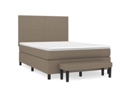 Box Spring Bed, Box Spring Beds Vidaxl Cinzento-acastanhado Tecido (140 X 190 Cm)