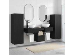 Vidaxl Conjunto De Móveis Para Banheiro 5 Unid. Preto