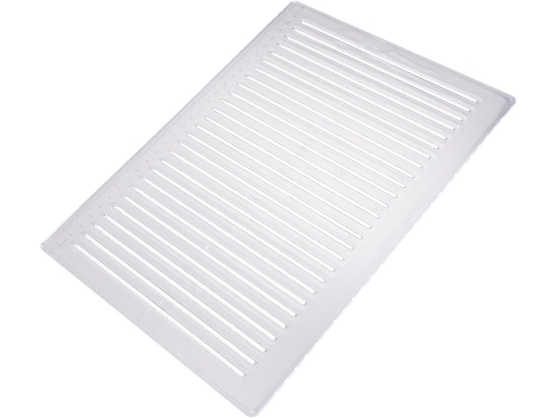 Régua de plástico branca para Provas Responses, ferramenta de medição rígida e flexível, adequada para uso escolar.
